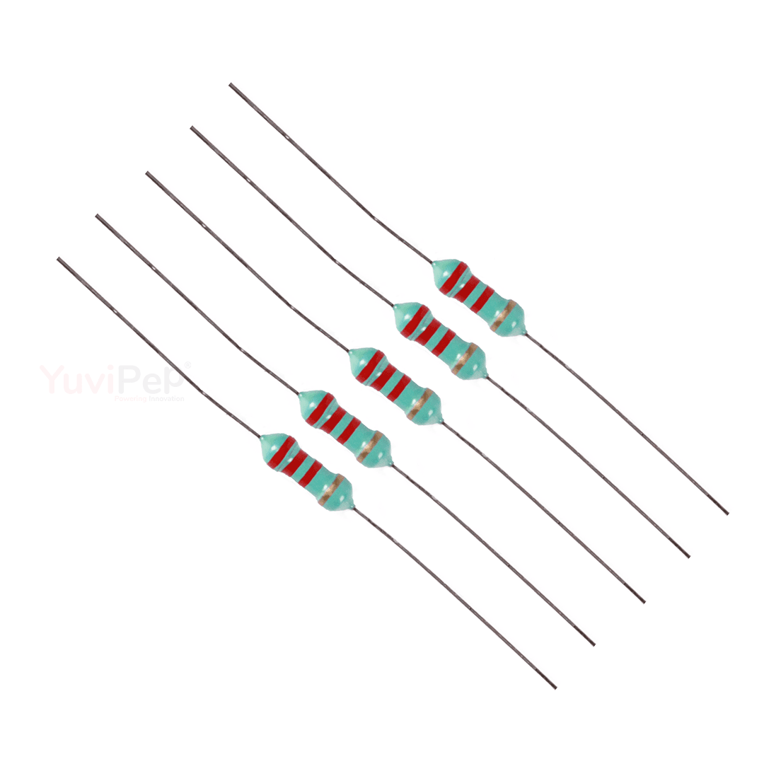 2.2K Ohm (Ω) 1/4W Resistor (Pack of 5) thumbnail 3