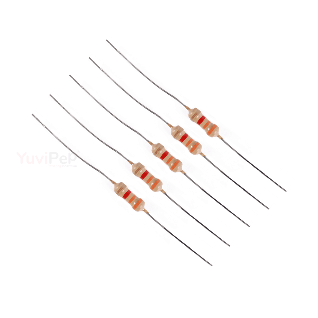 3.3K Ohm (Ω) 1/4W Resistor (Pack of 5) thumbnail 3