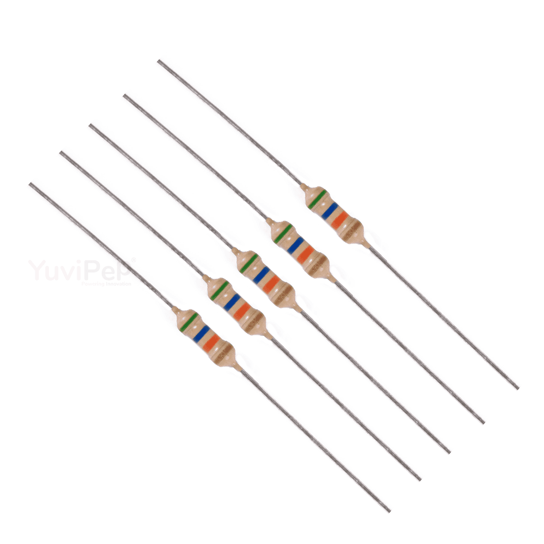 56K Ohm (Ω) 1/4W Resistor (Pack of 5) thumbnail 3